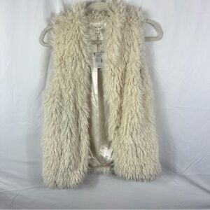 Maurices Ivory Faux Fur Vest